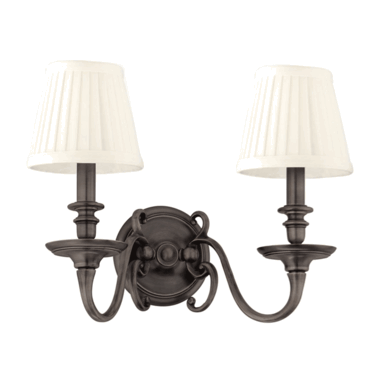 12 1/2 Inch Old Bronze Charleston Two Light Wall Sconce