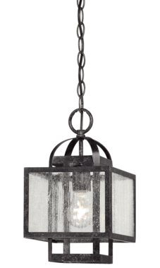 13 1/4 Inch Aged Charcoal Camden Square Mini Pendant