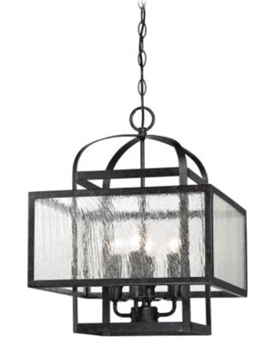 19 1/2 Inch Aged Charcoal Camden Square Mini Chandelier