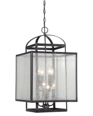 26 1/2 Inch Aged Charcoal Camden Square Foyer Pendant