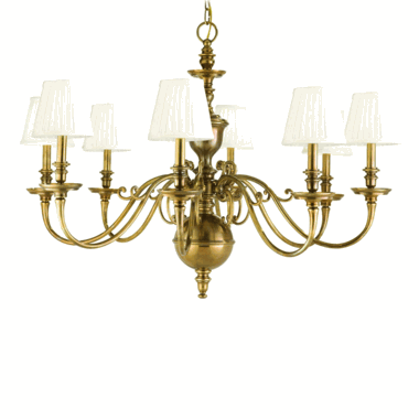 Hudson Valley 32 Inch Aged Brass Charleston Eight Light Chandelier