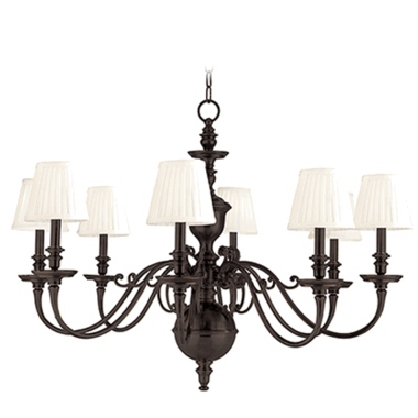 Hudson Valley 32 Inch Old Bronze Charleston Eight Light Chandelier