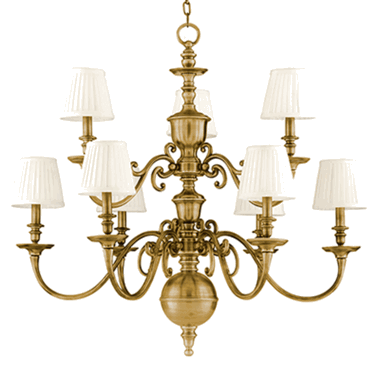 Hudson Valley 38 Inch Aged Brass Charleston Nine Light Chandelier