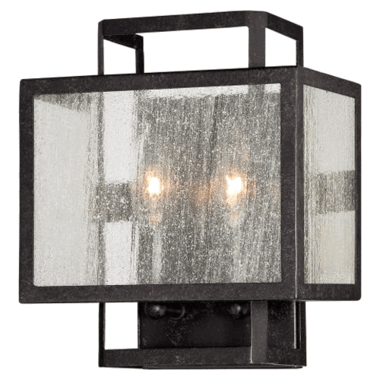9 1/2 Inch Aged Charcoal Camden Square Wall Sconce
