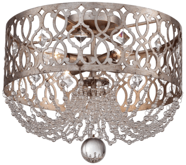 12 3/4 Inch Florentine Silver Lucero Flush Mount