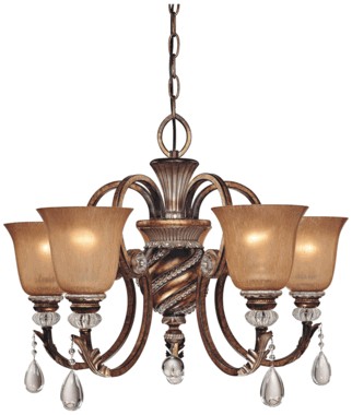Metropolitan 19 1/2 Inch Avorio Mezzo Glass Aston Court Bronze Chandelier