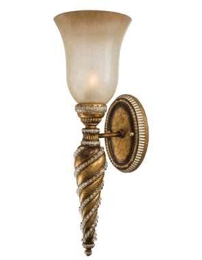 21 3/4 Inch Avorio Mezzo Glass Aston Court Bronze Wall Sconce