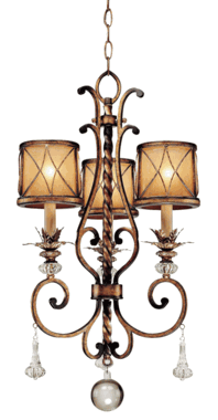 29 3/4 Inch Avorio Mezzo Glass Aston Court Bronze Mini Chandelier