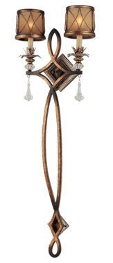 44 1/2 Inch Avorio Mezzo Glass Aston Court Bronze Pin-Up Wall Sconce