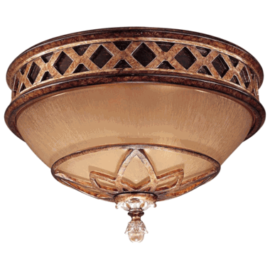 8 1/2 Inch Avorio Mezzo Glass Aston Court Bronze Flush Mount