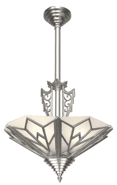 46 Inch Art Deco Chandelier (Brushed Nickel Finish)