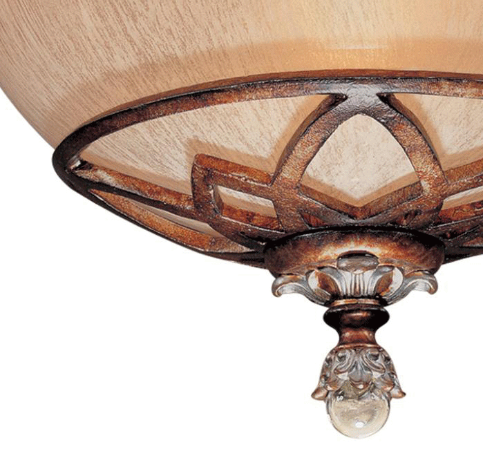 8 Inch Avorio Mezzo Glass Aston Court Bronze Flush Mount