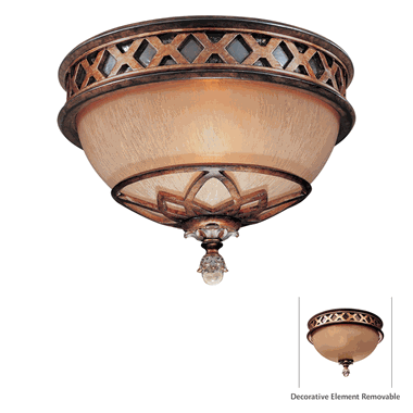 8 Inch Avorio Mezzo Glass Aston Court Bronze Flush Mount