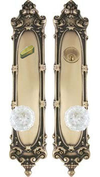 Victorian Style Keyed Single-Door Deadbolt Entryway Set (Antique Brass Finish)